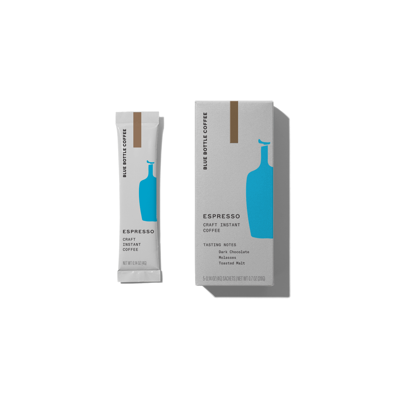 instant single serve coffee espresso in packaging