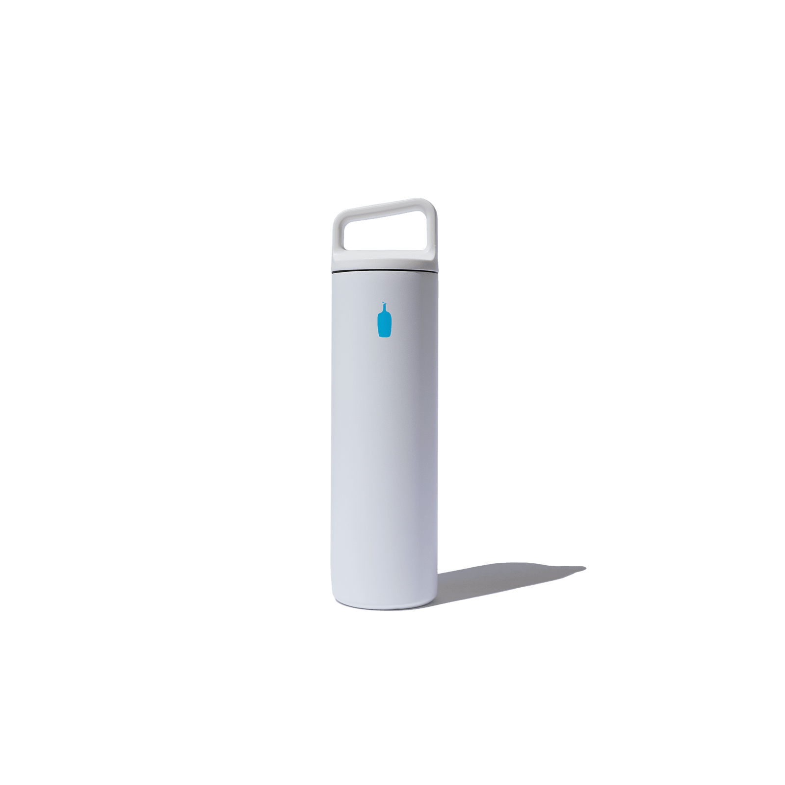 Miir Climate+ in white with Blue Bottle logo