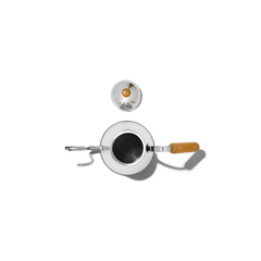 Aerial view of the kettle with the lid side by side.