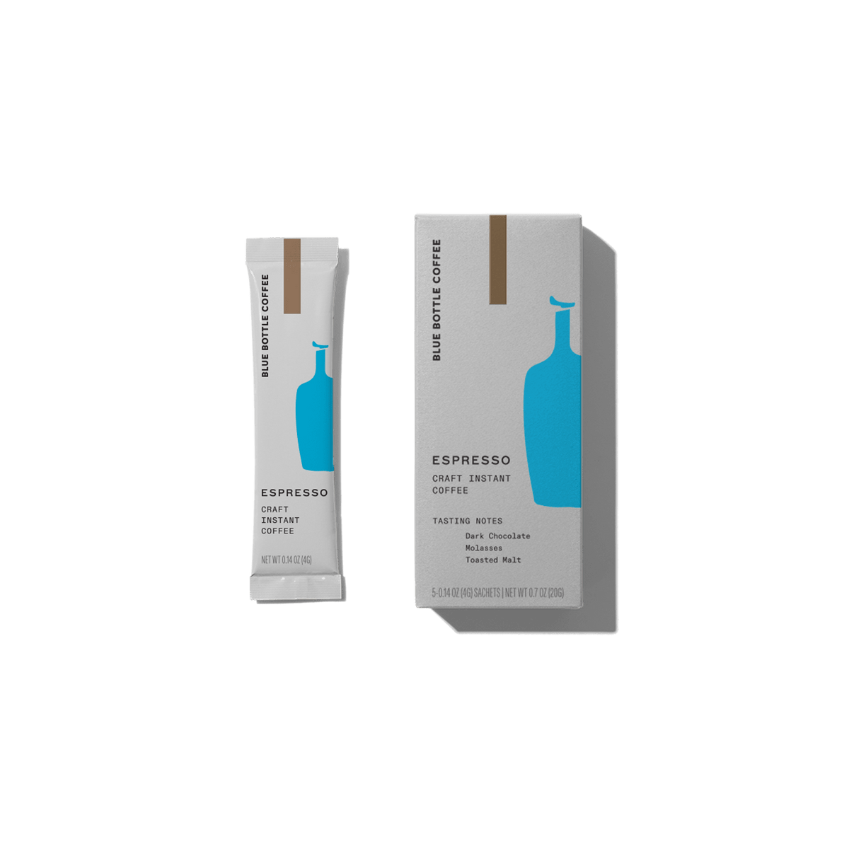 instant single serve coffee espresso in packaging