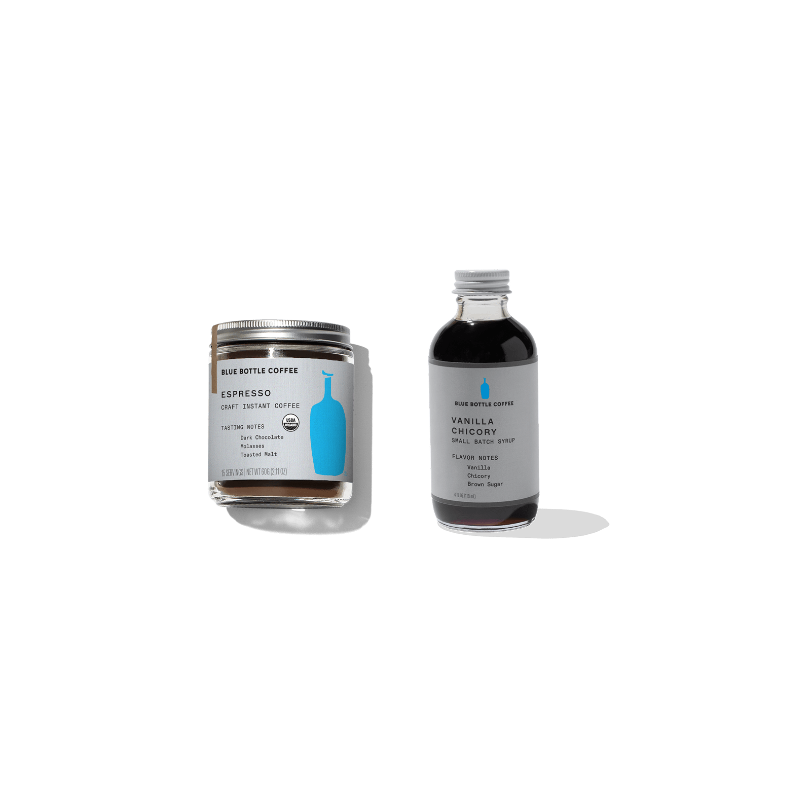 vanilla chicory syrup and instant espresso 