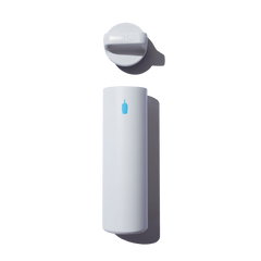 Miir Climate+ in white with Blue Bottle logo