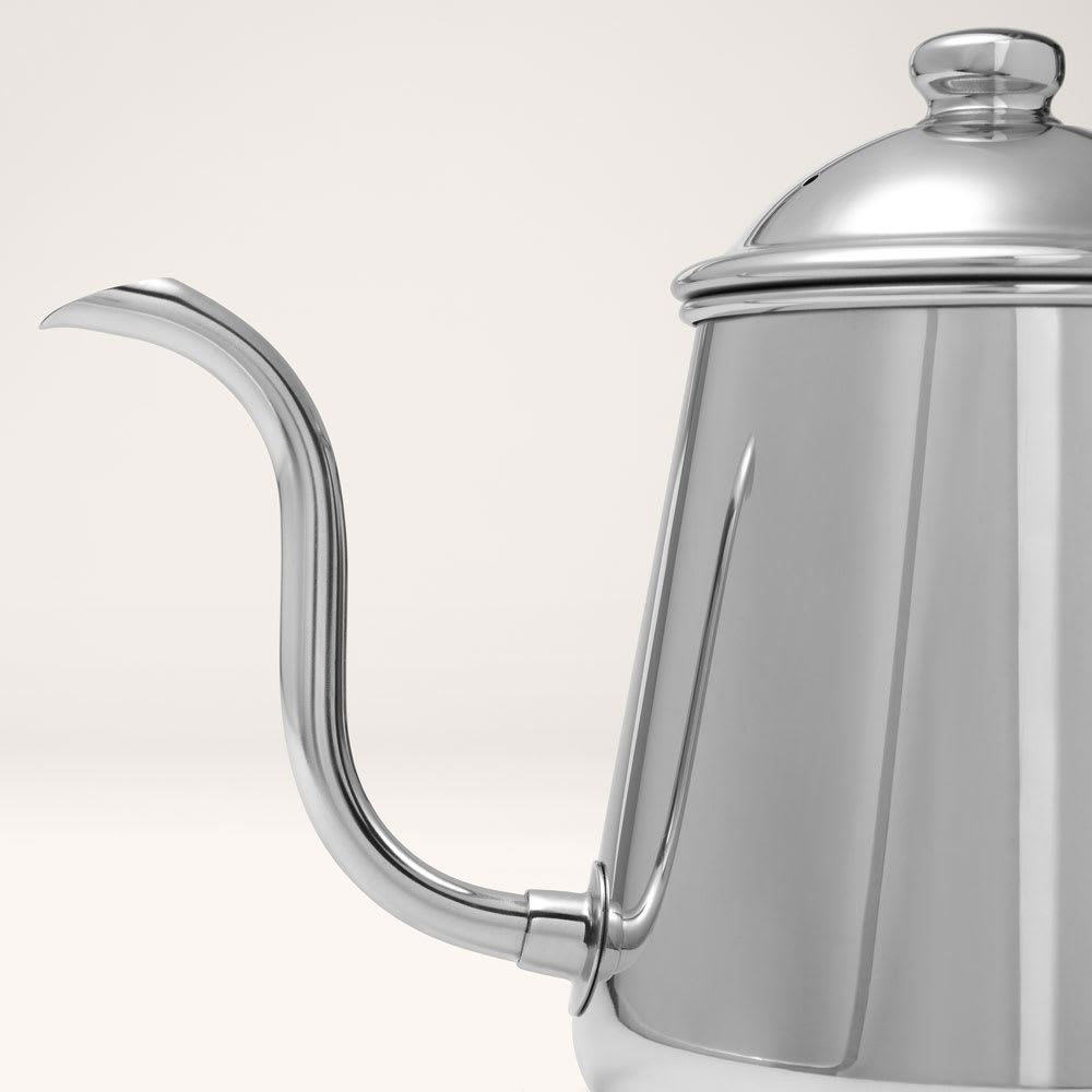 Zoomed in view of spout of Takahiro Pour Over Kettle. 
